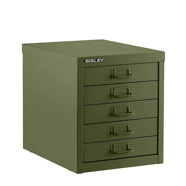Bisley 5-Drawer Cabinet Olive Green