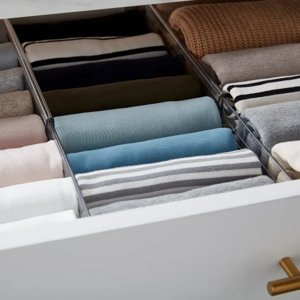 iDesign Clear Expandable Deep Drawer Dividers Pkg/2