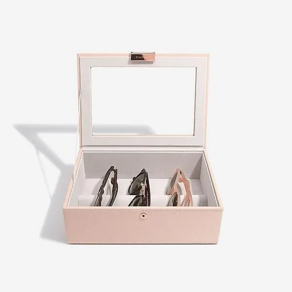 Stackers Classic Glass Top Lidded Eyewear Box Blush