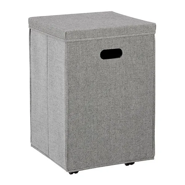 The Container Store Rolling Lidded Hamper Grey