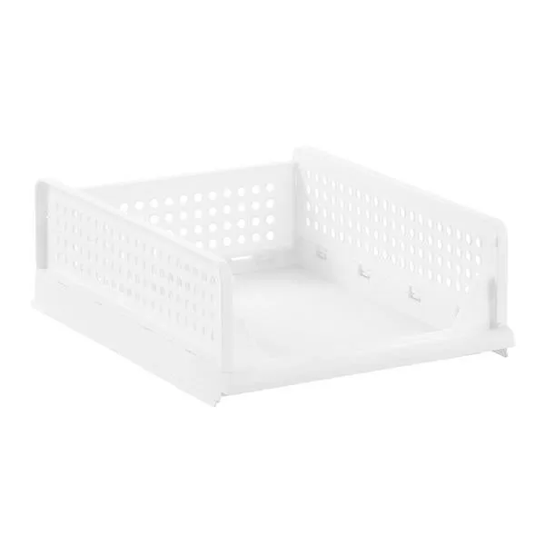 The Container Store Small Collapsible Open-Front Bins White Pkg/2
