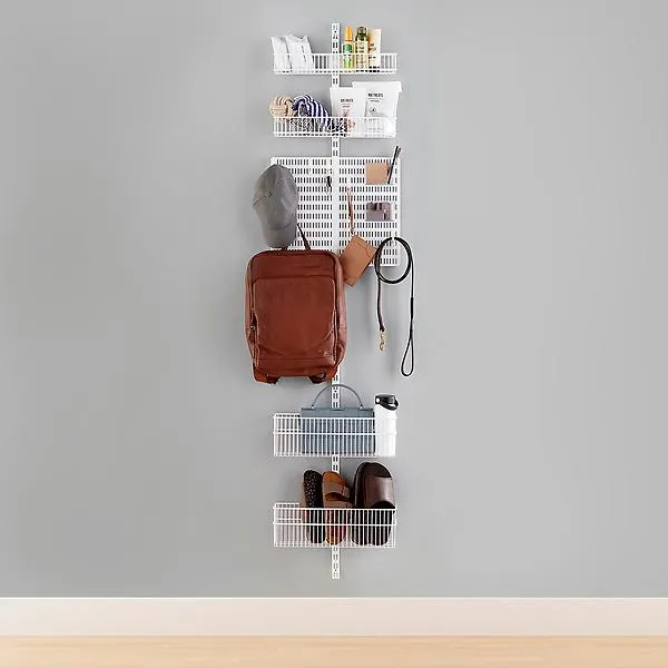 Classic by Elfa Wire Entry Mounted Wall Rack White