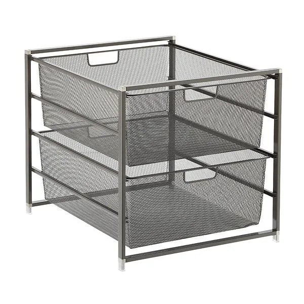 Elfa Medium Mesh 2-Drawer Unit Graphite