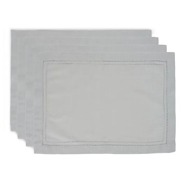 14X20 PMAT HEMSTITCH GREY ST/4 Silver/Gray