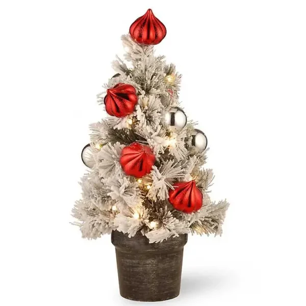 2 ft. Pre-Lit Snowy Bristle Pine Christmas Tree