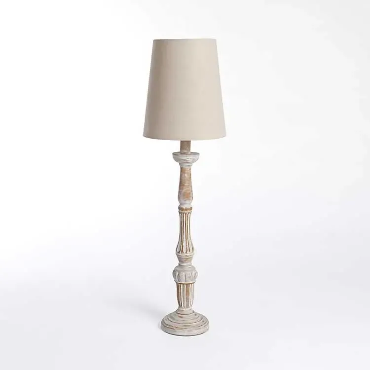 Natural Whitewashed Buffet Lamp
