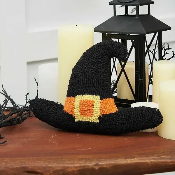 Witch Hat Shaped Halloween Throw Pillow