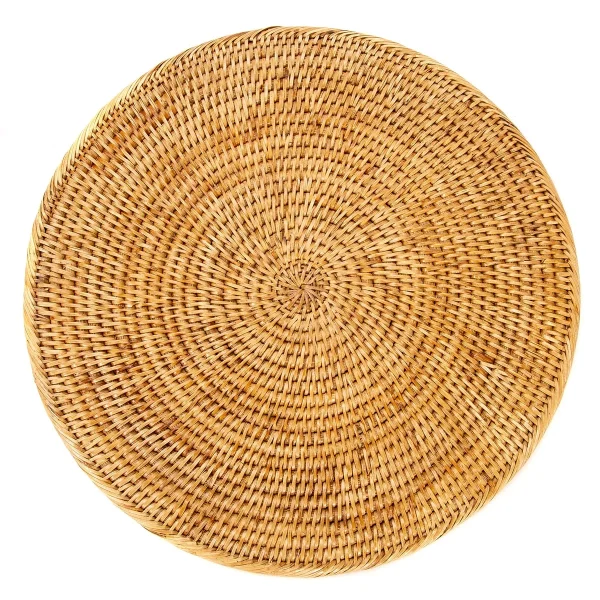 Artifacts Trading Company 14" Rattan Round Placemat Honey Brown Set of 4