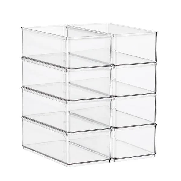 Case of 8 T.H.E. Large Bin Organizer Clear