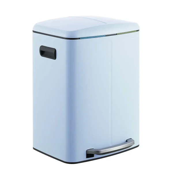 Happimess 10.6-Gallon Rectangular Bucket Trash Can Tide Pool Blue