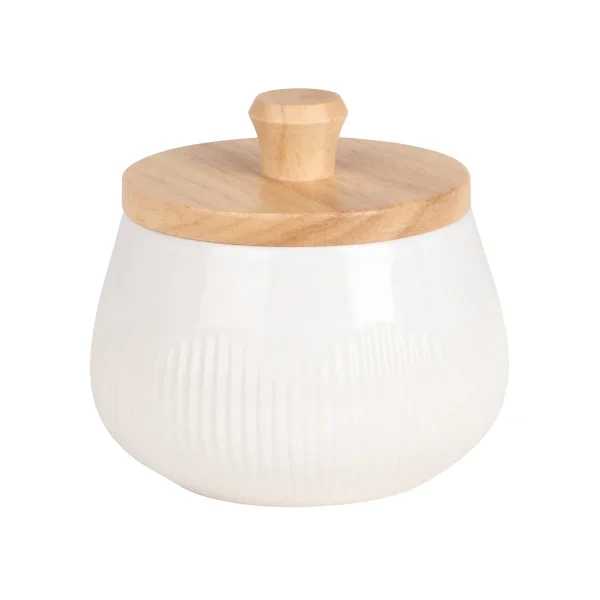 Ribbed Stoneware Salt Cellar