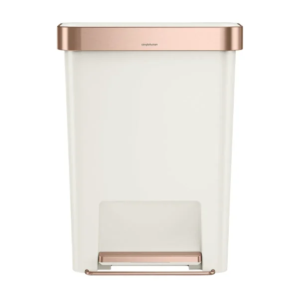 simplehuman 12 gal./45 ltr. Rectangular Plastic Step Can Cream