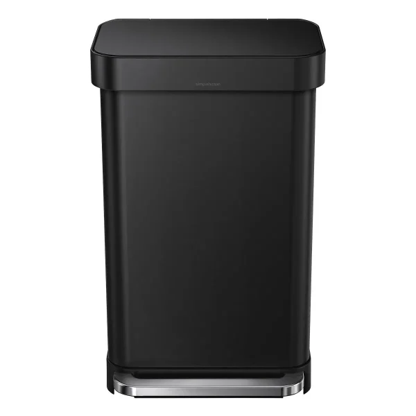 simplehuman 12 gal./45 ltr. Rectangular Step Can Black