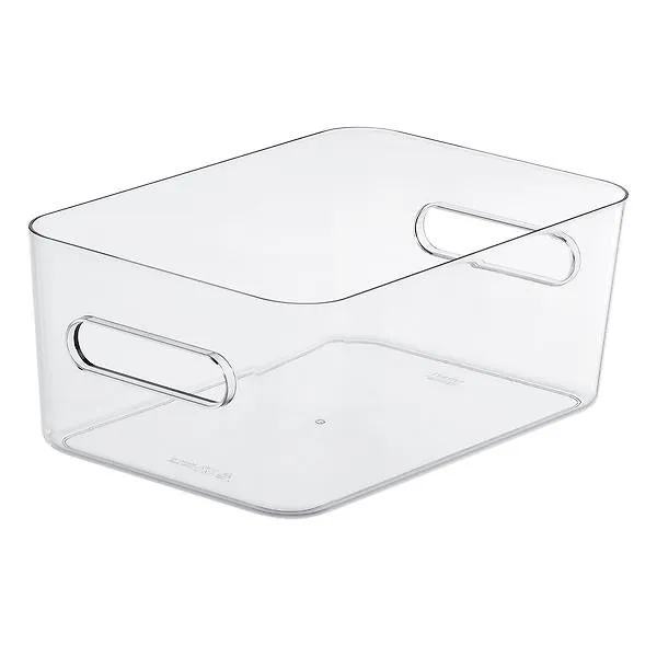 SmartStore Medium Compact Plastic Bin w/Handles Clear