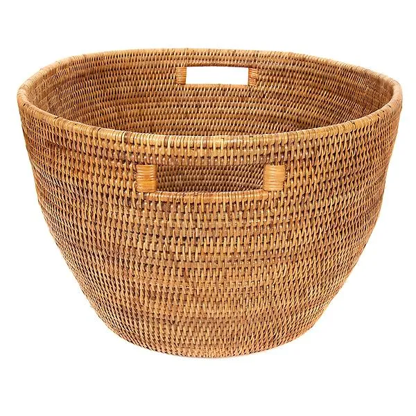 Artifacts Trading Company Rattan Basket with Cutout Honey Brown