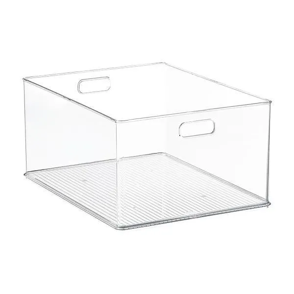 iDesign Large Linus Stackable Storage Bin Clear