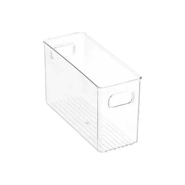 iDesign Linus Narrow Rectangle Storage Bin Clear