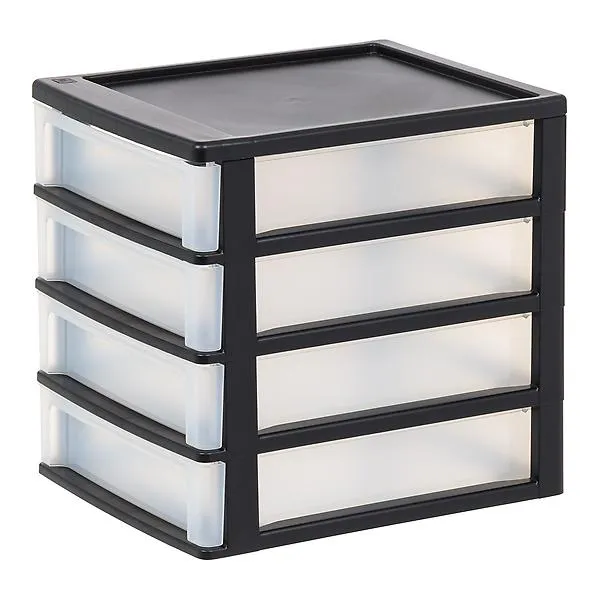 Iris Desktop Drawer Organizer Black Pkg/4